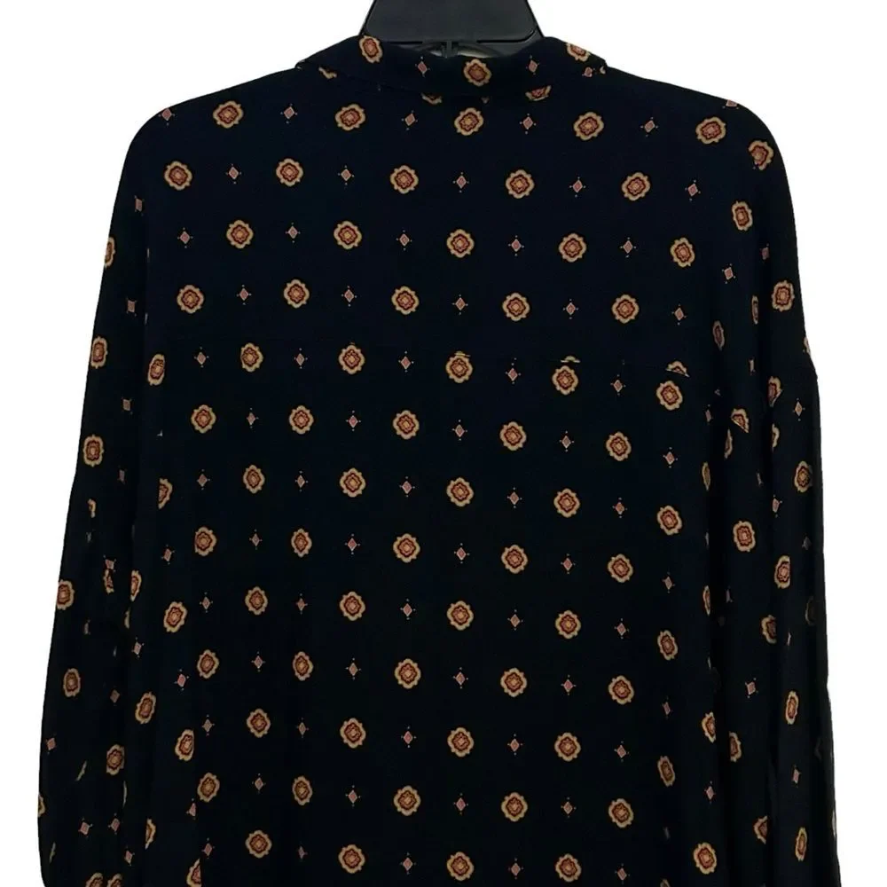 FREE PEOPLE NWT Long Sleeve Printed Button Down Shirt M